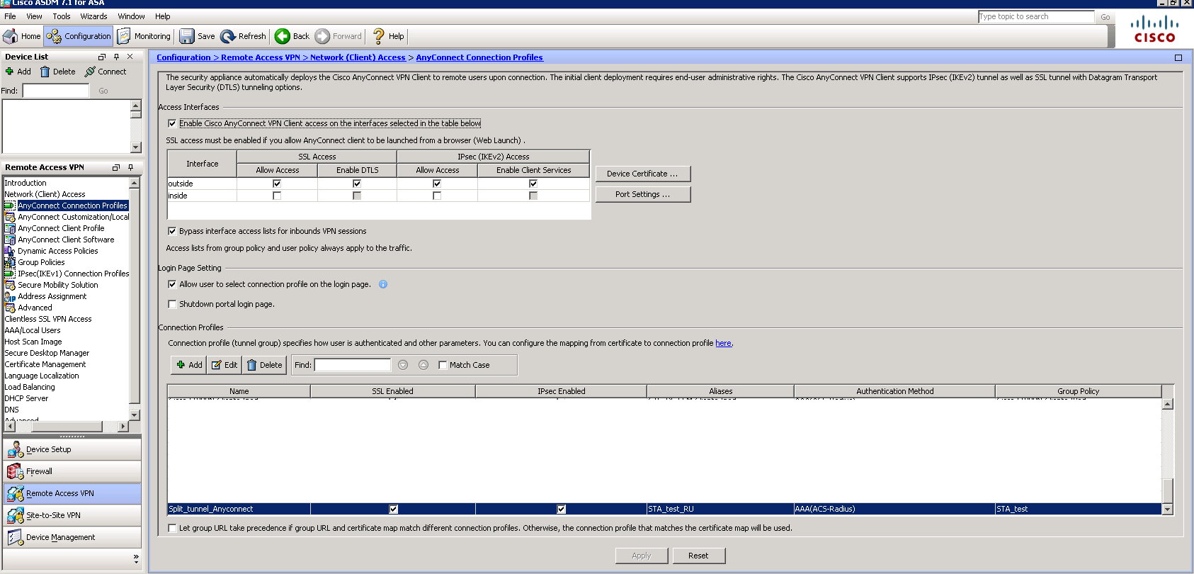 Split tunneling in Cisco VPN and AnyConnect Client – Karneliuk